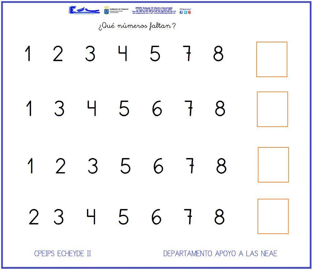 Escribir nº que falta