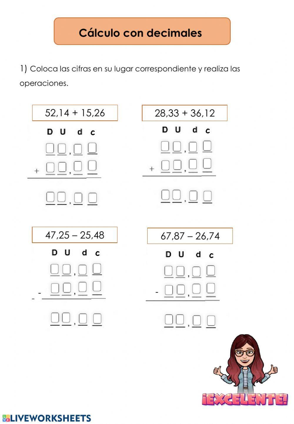 Cálculo con decimales