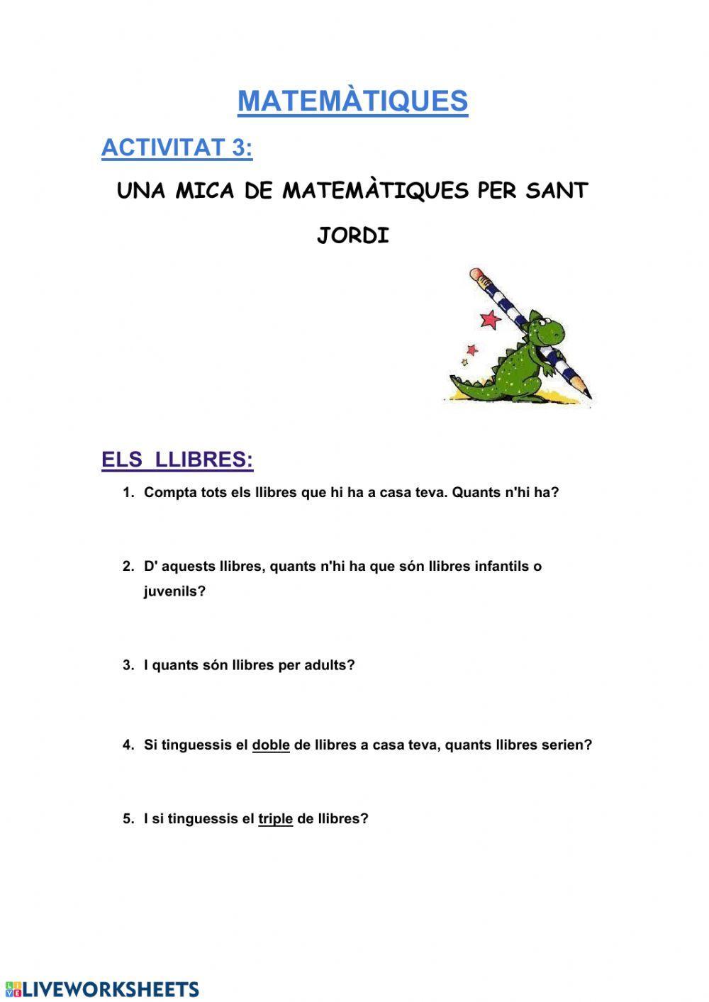 Matemàtiques, Sant Jordi