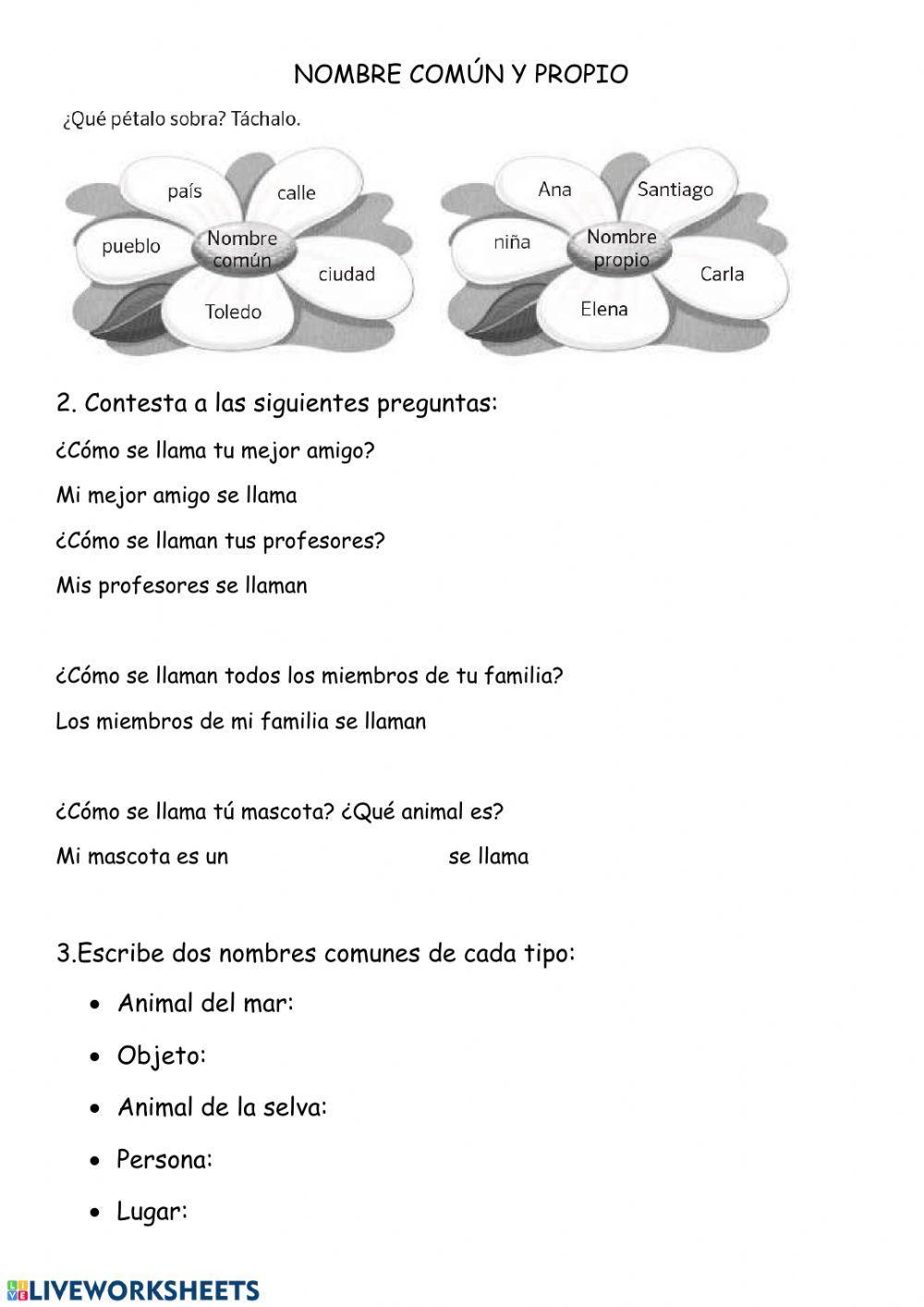 Nombre común y propio