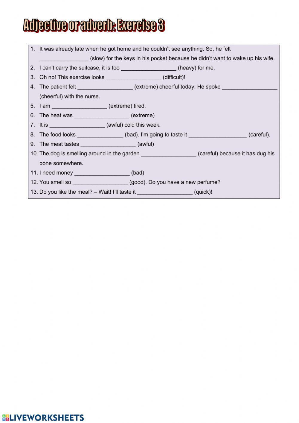 Adjective or Adverb 2