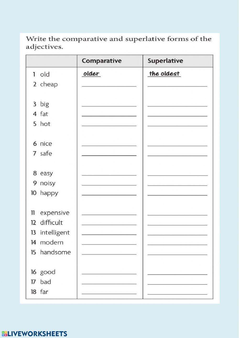 Adjectives. Degrees of Comparison.