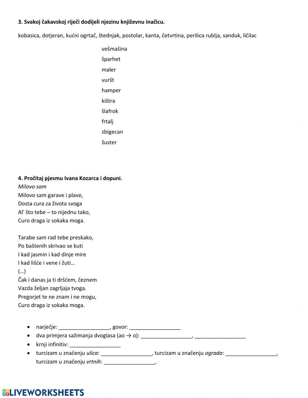 VJEŽBA: hrvatska narječja