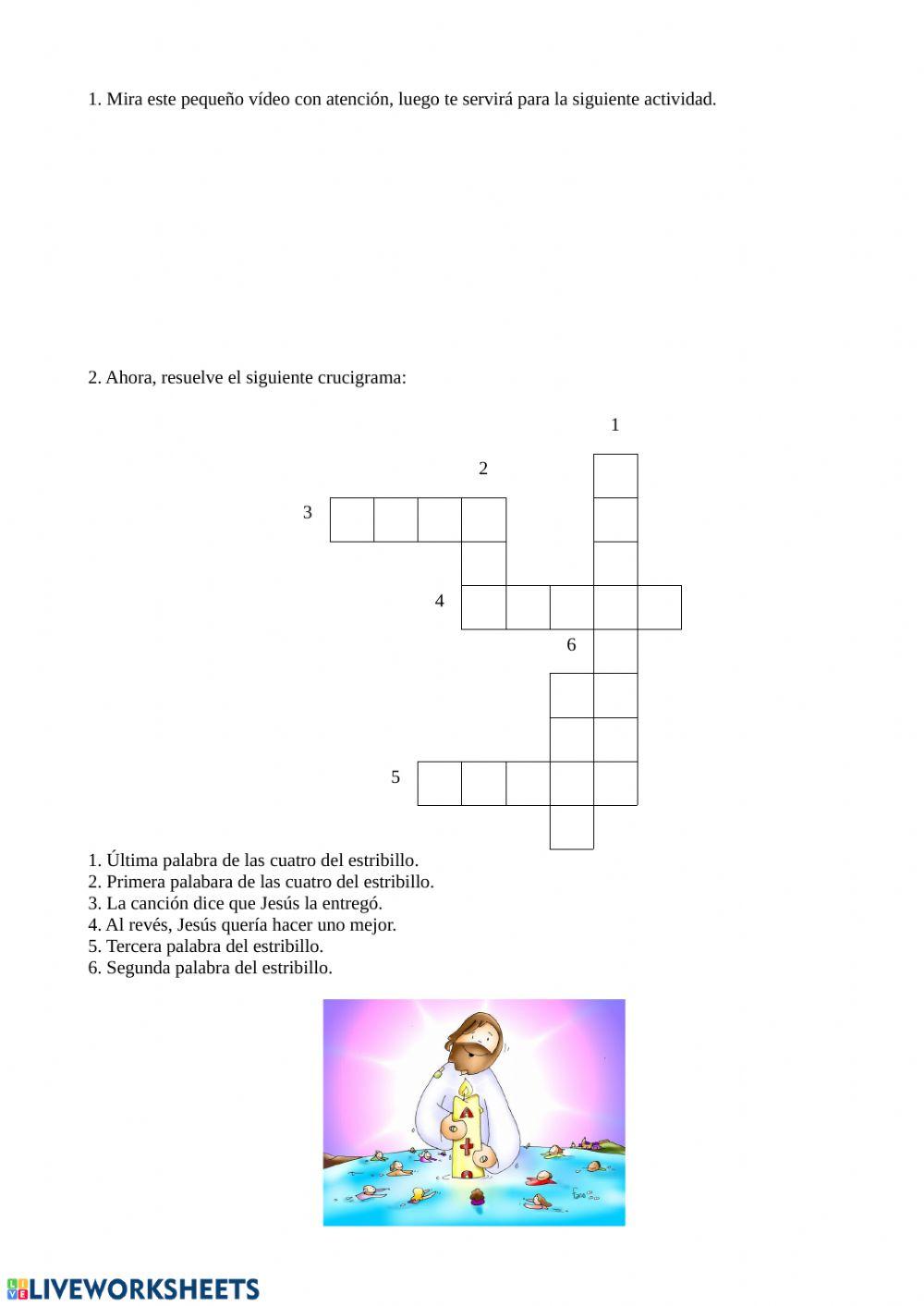 Crucigrama Pacua y Resurrección