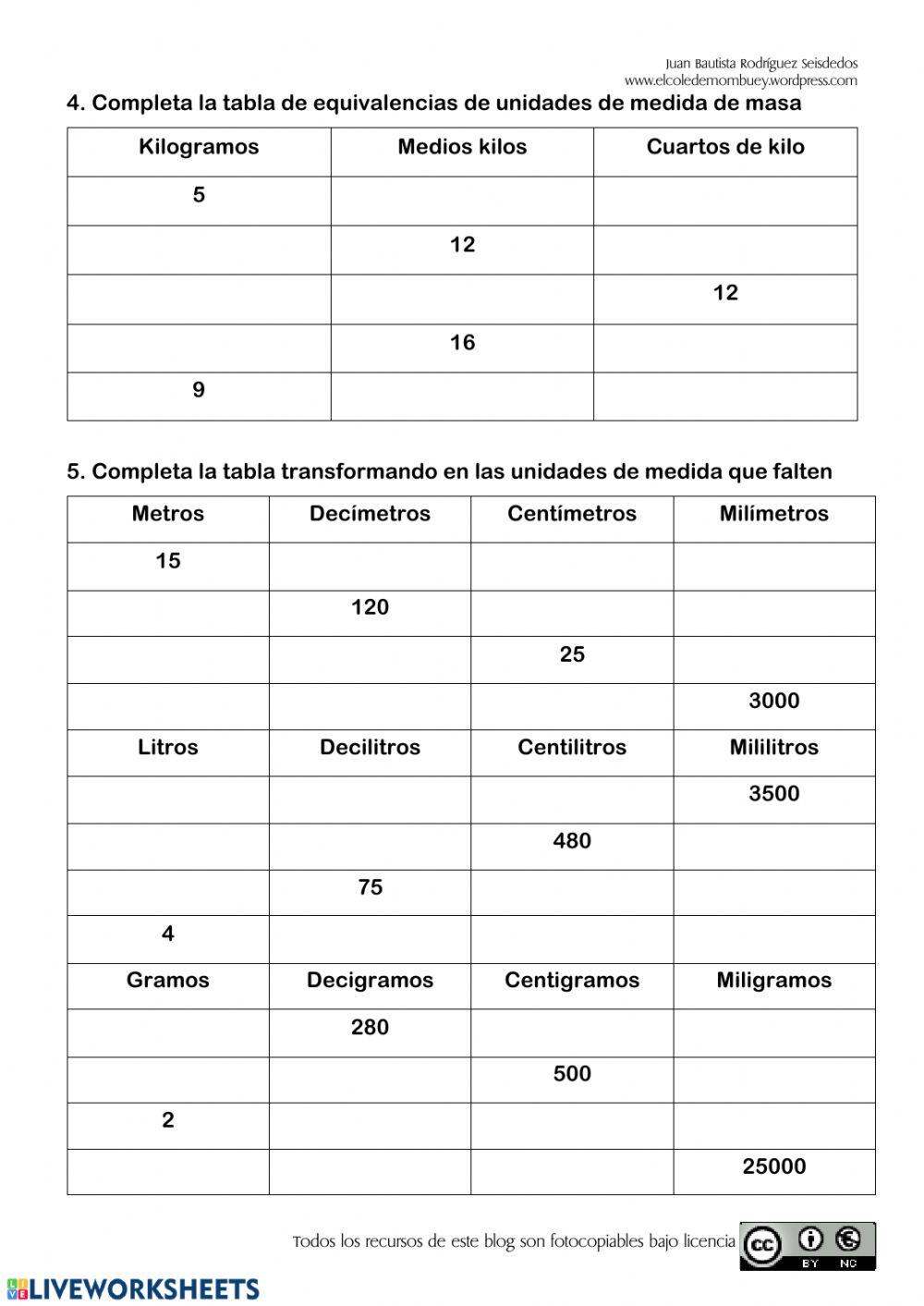 Control de Matemáticas U.9 3º