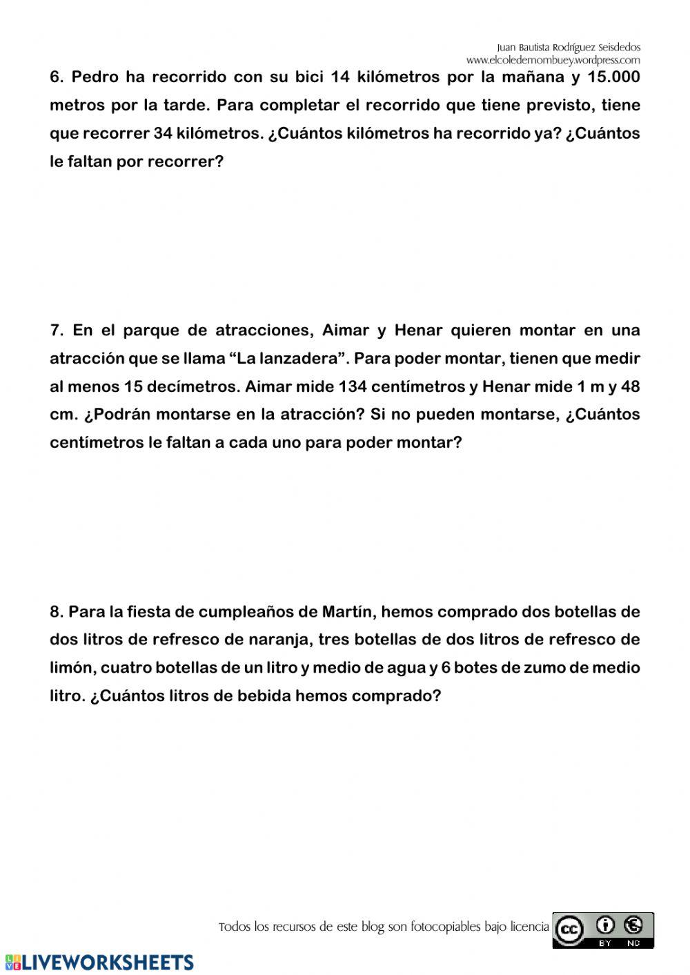 Control de Matemáticas U.9 3º