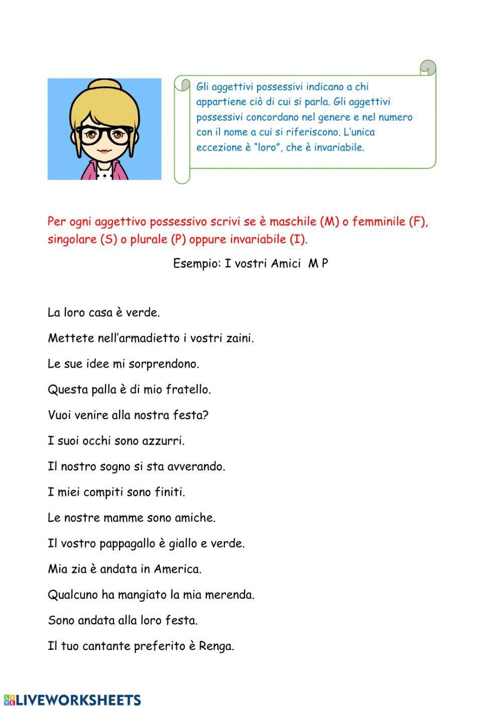 Aggettivi possessivi