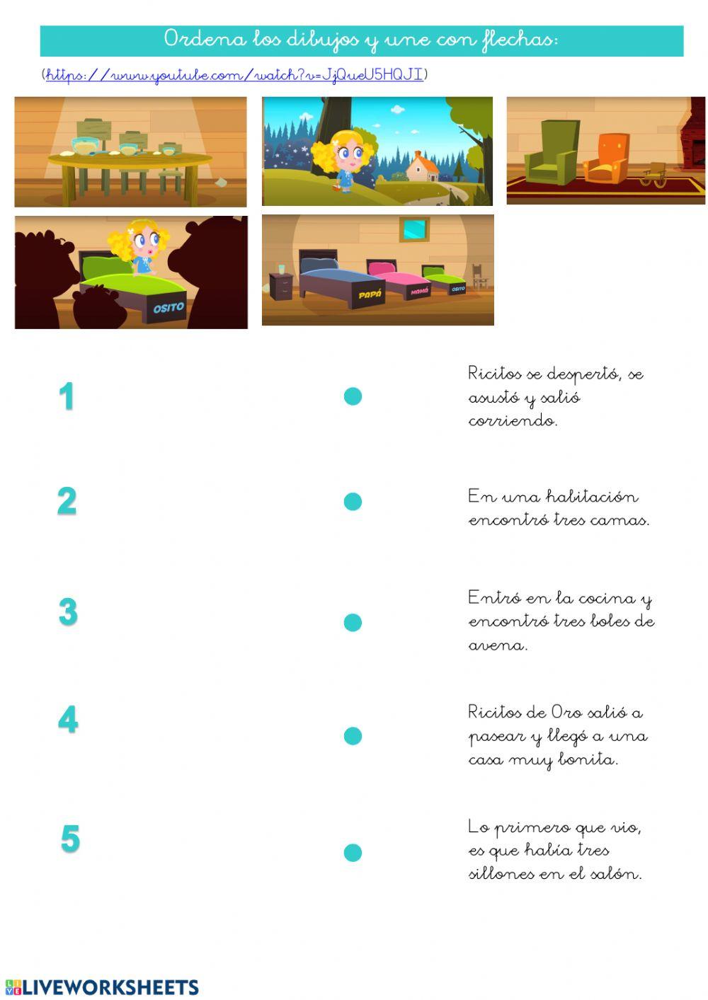 Ricitos de Oro Free Interactive Worksheets 103054