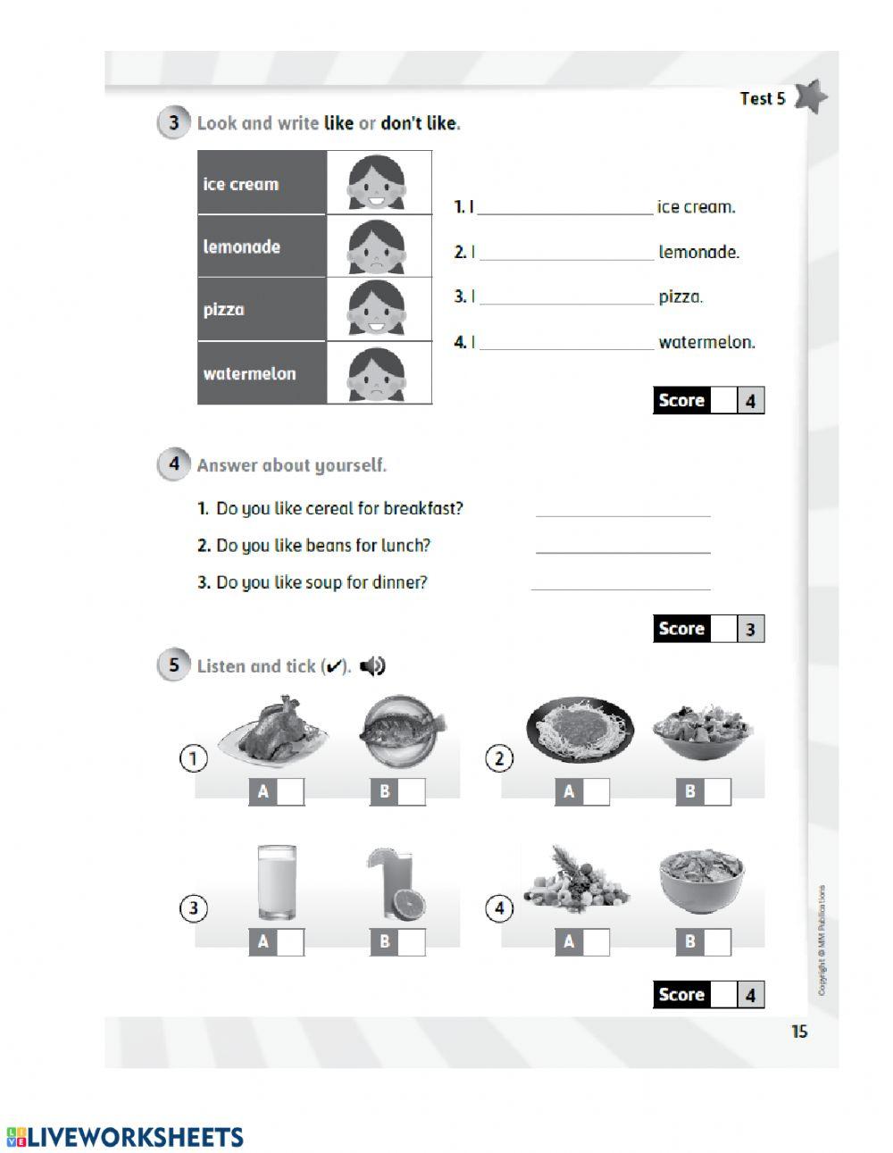 Food,Likes and Dislikes