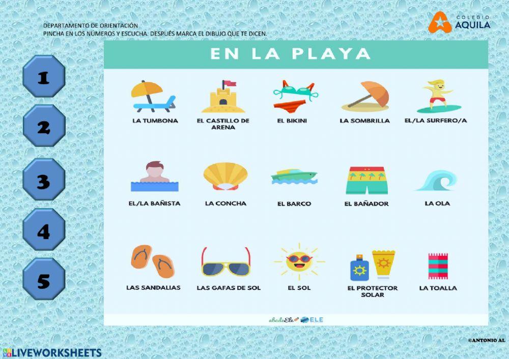 Pincha en los números y escucha