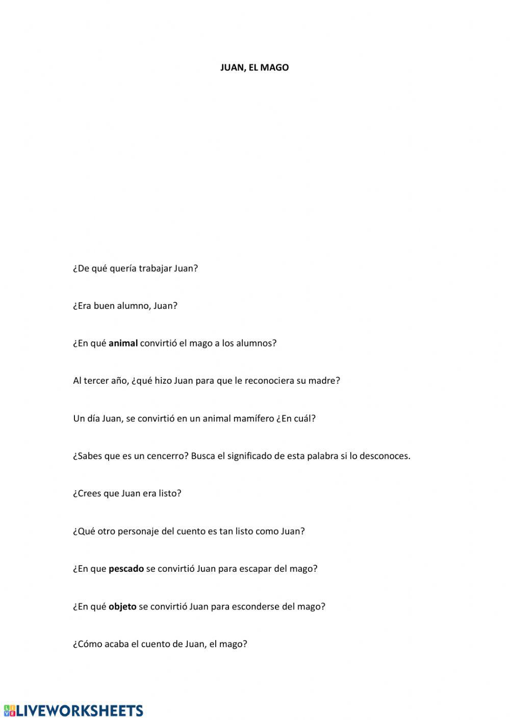 Cuento. Juan, el mago