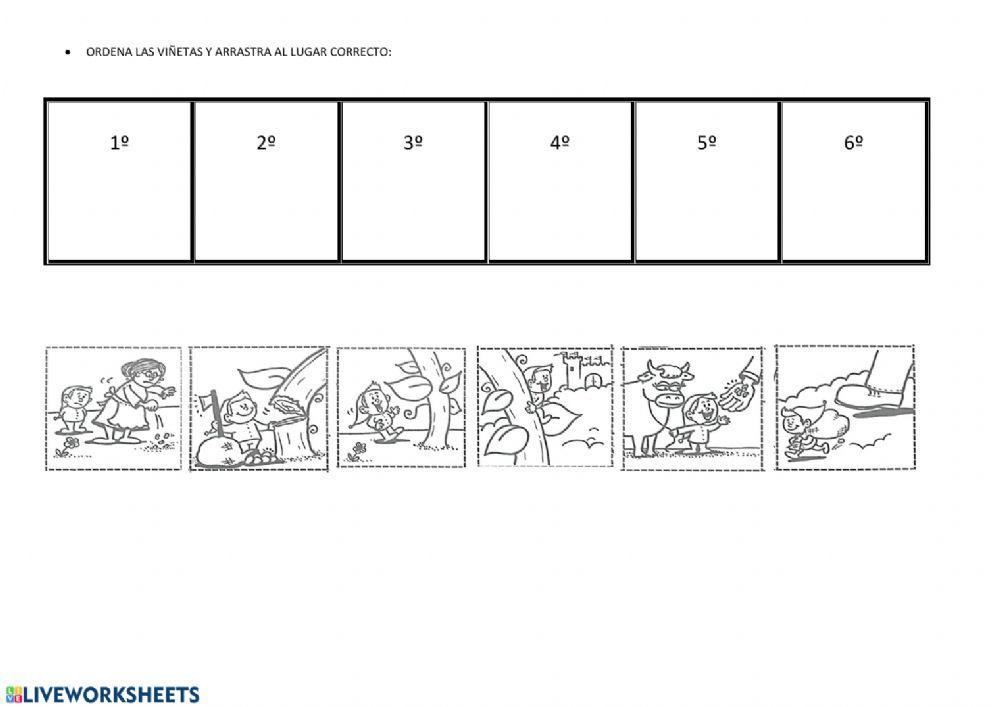 Ordena las viñetas del cuento