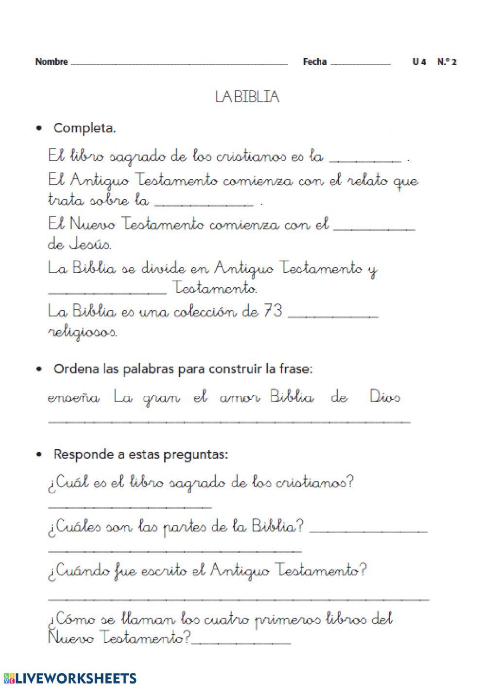 Segunda sesión La Biblia