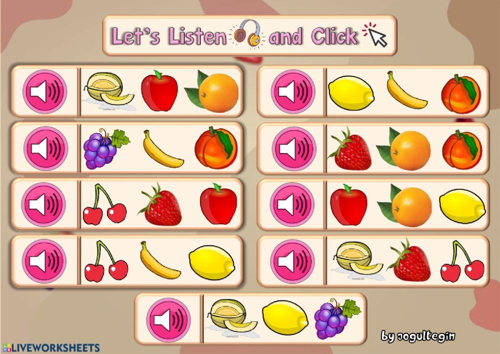 2.9. Fruits - Let's Listen and Click