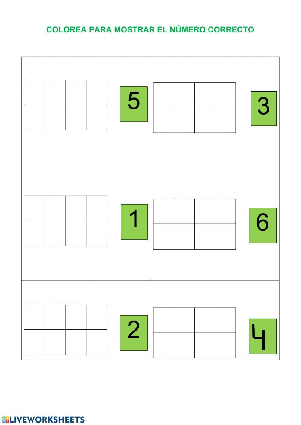 Colorear el número correcto