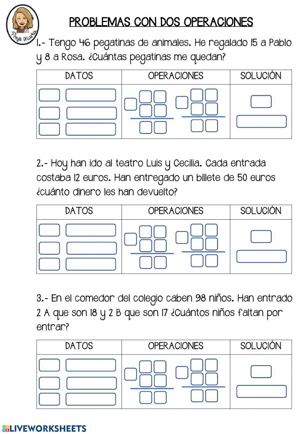 Problemas de dos operaciones