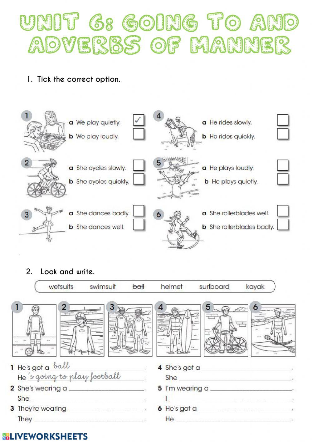 Going to and adverbs of manner Going to and adverbs of manner