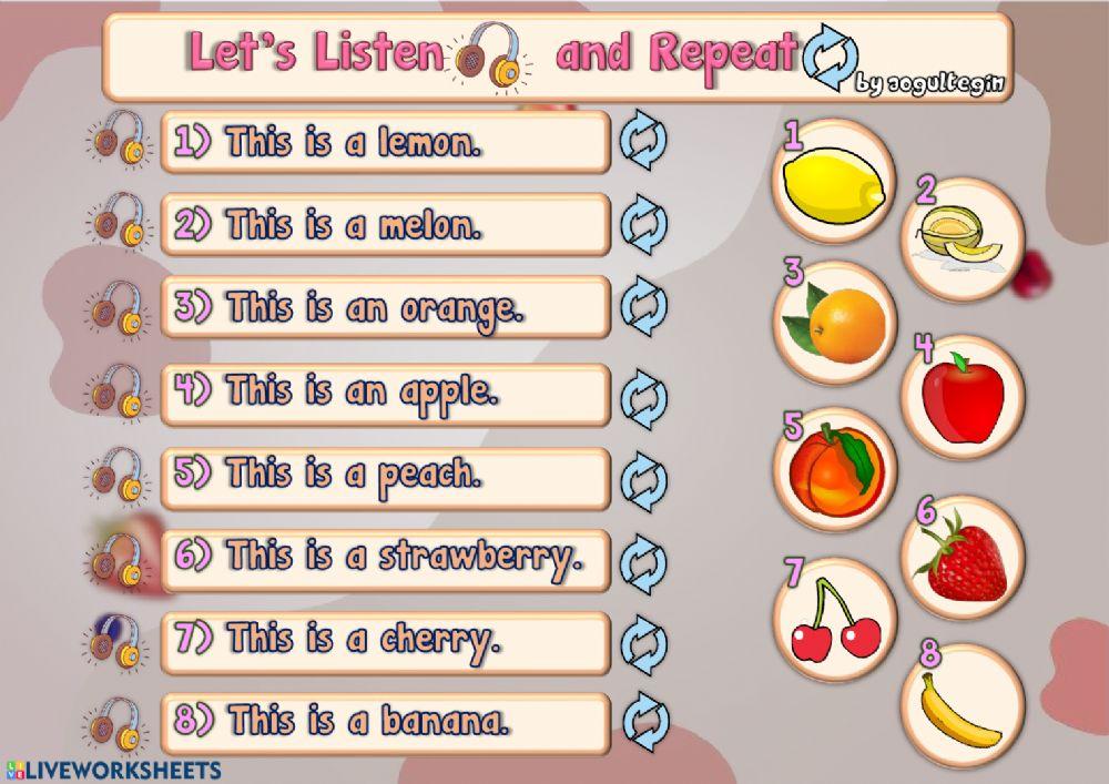 2.9. Fruits - Let's Listen and Repeat 2