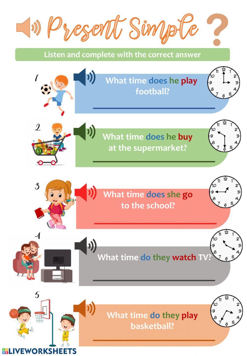 Present simple questions