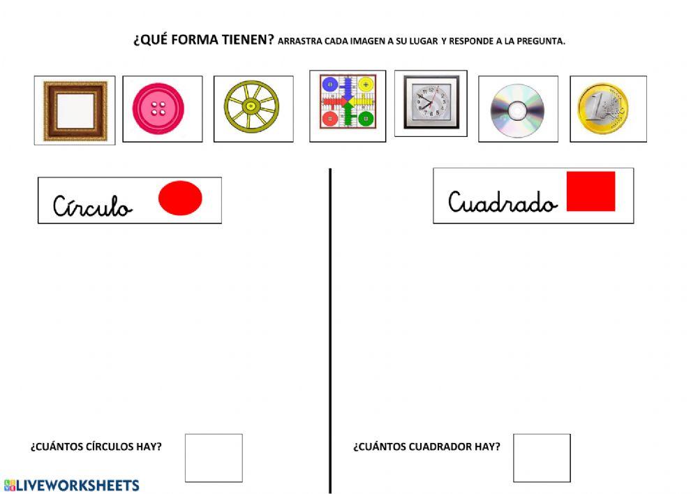 Identifica circulo y cuadrado