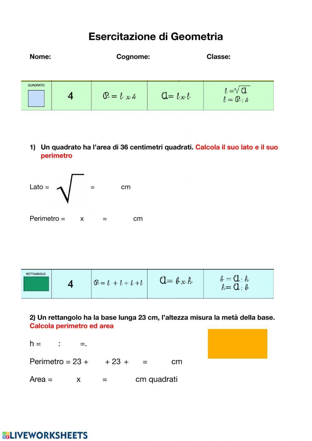 Esercitazione geometria piana