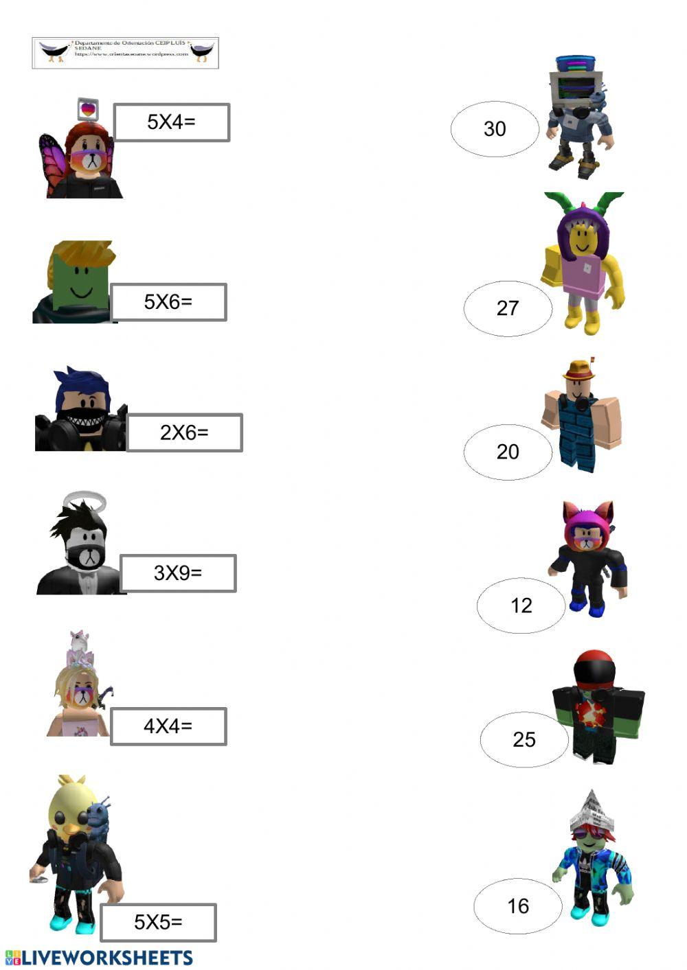 Control tablas multiplicar 2, 3, 4, 5