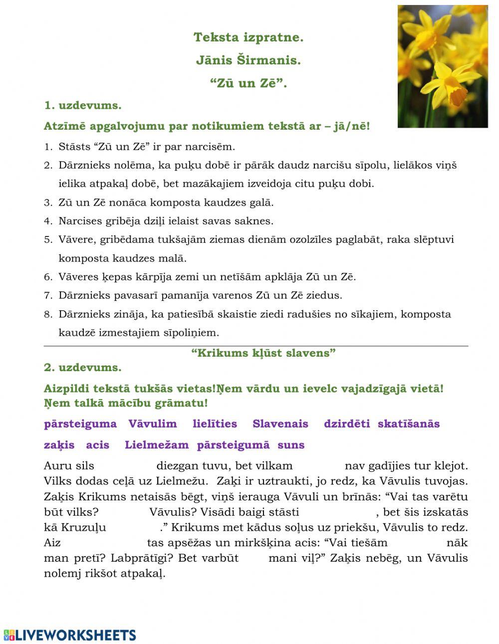 Jānis Širmanis. -Zū un Zē-, -Krikums kļūst slavens-