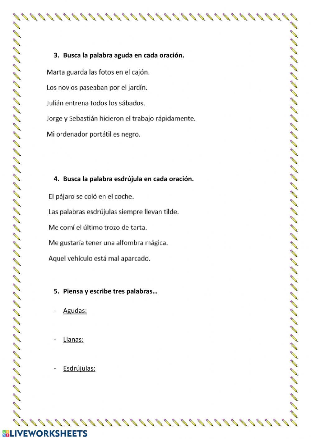 Agudas, llanas y esdrújulas