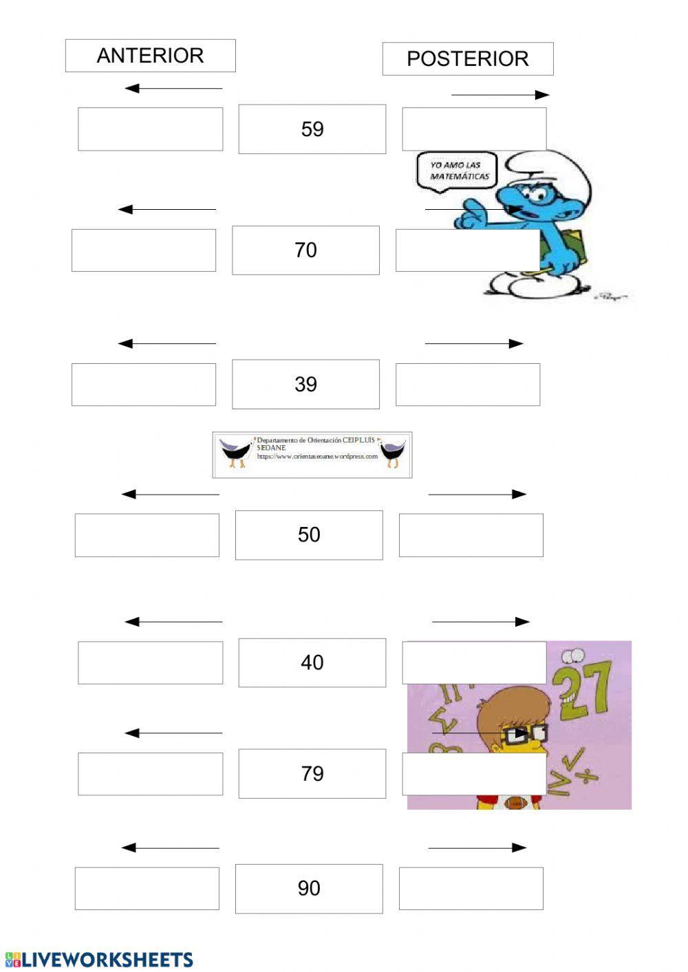 Numeración decenas centenas