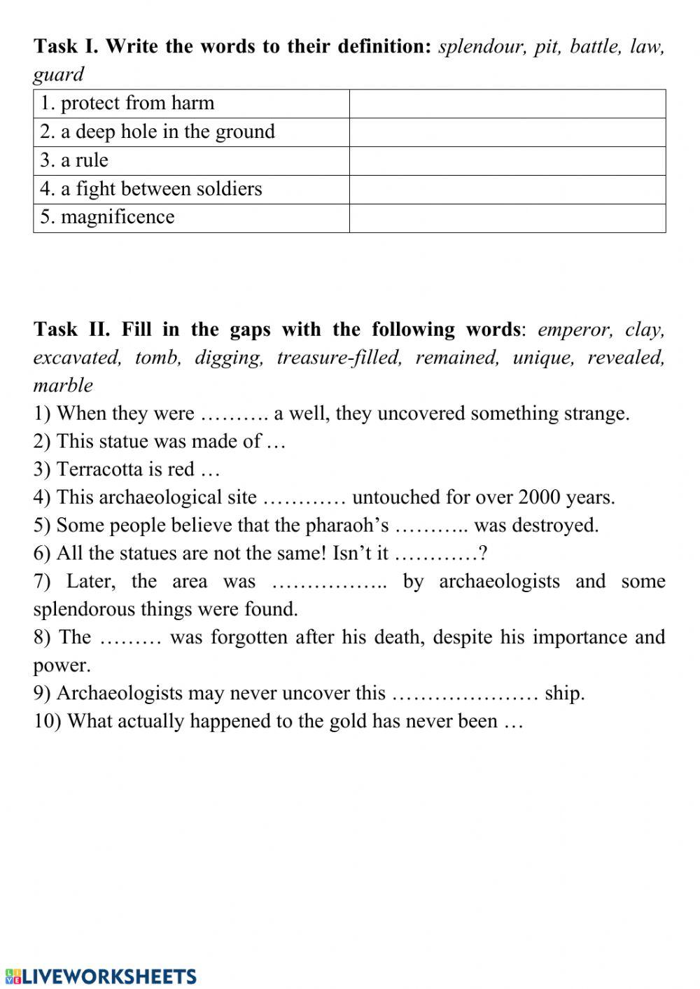 Starlight 6, p. 98, vocabulary