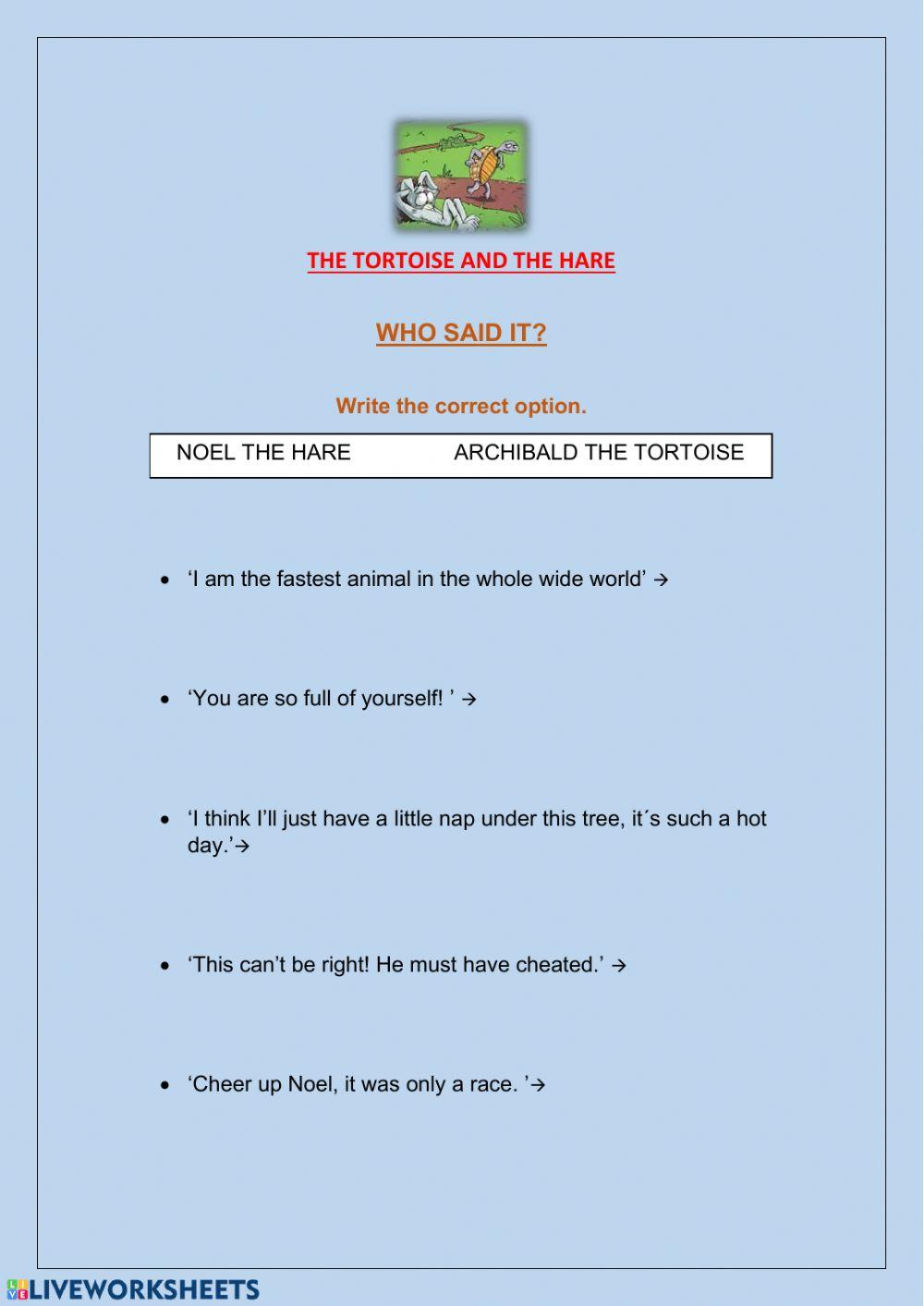 The tortoise and the hare- who said it?