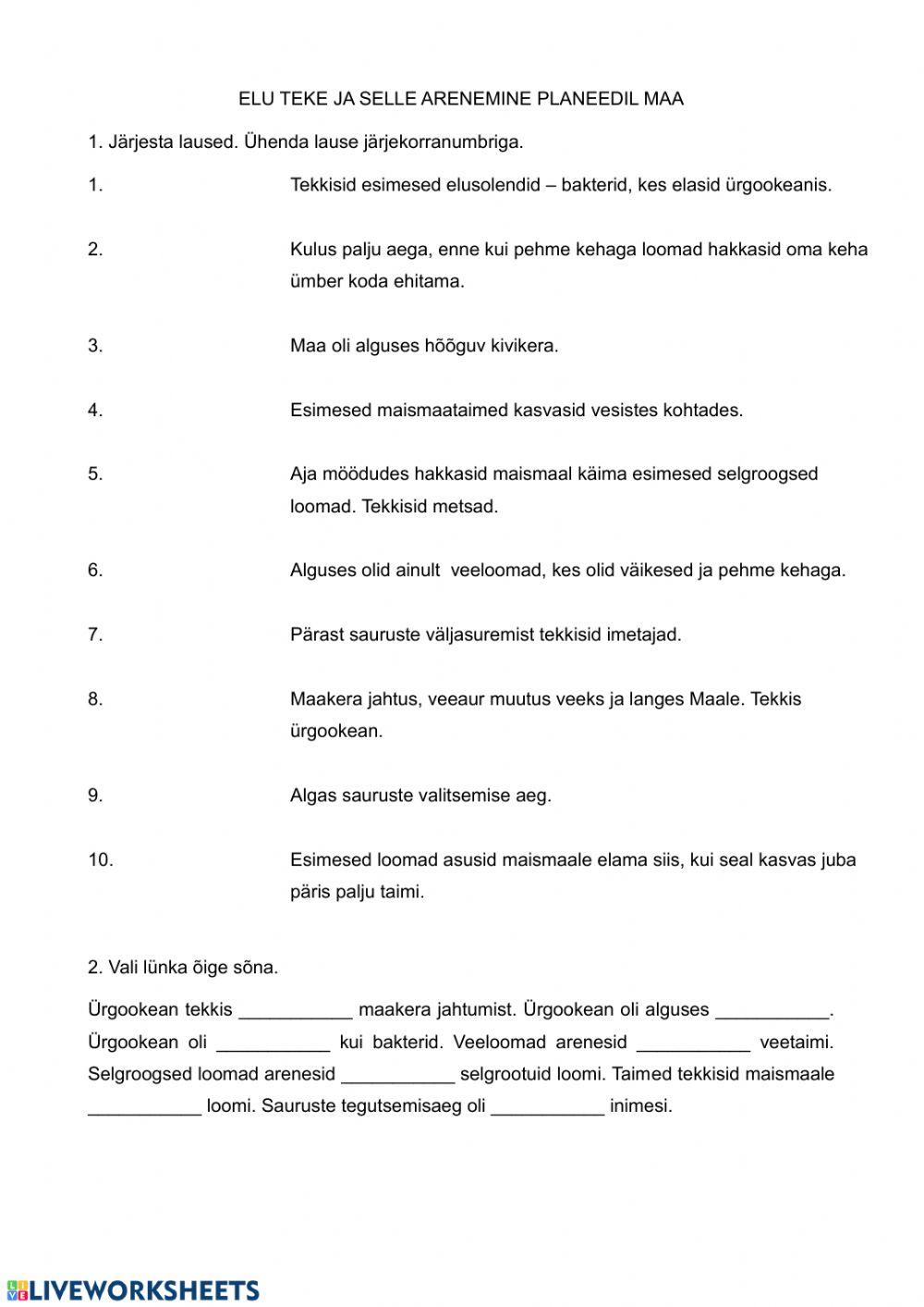 Elu areng planeedil Maa