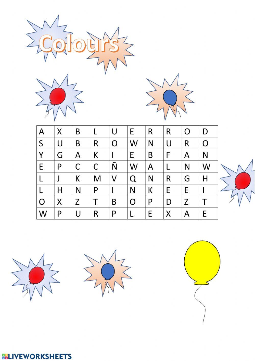 Colours online pdf worksheet | Live Worksheets