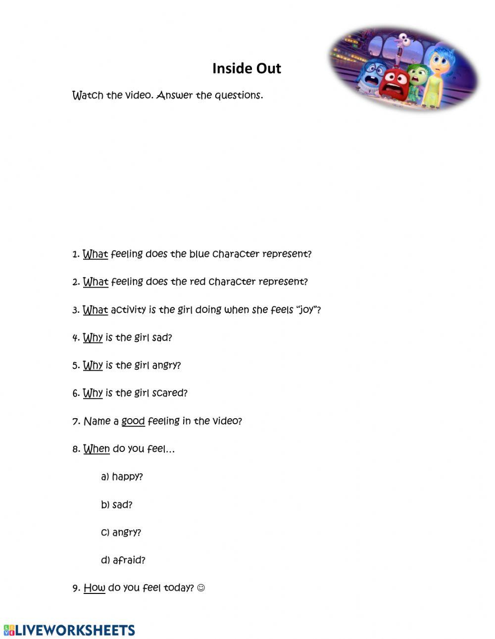 Inside Out: Feelings