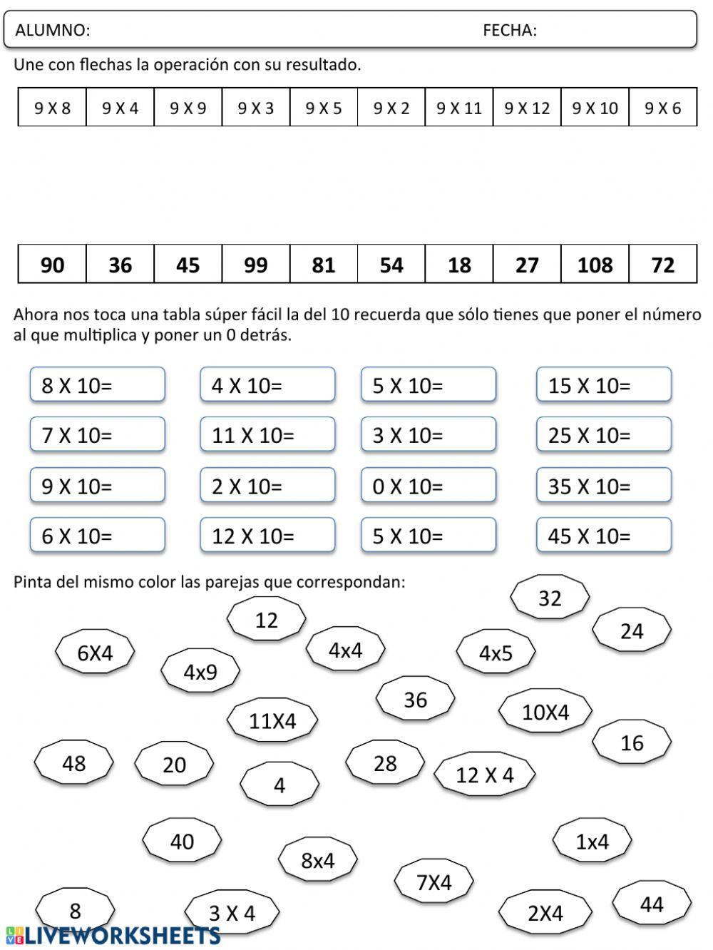 Repaso Multiplicaciones