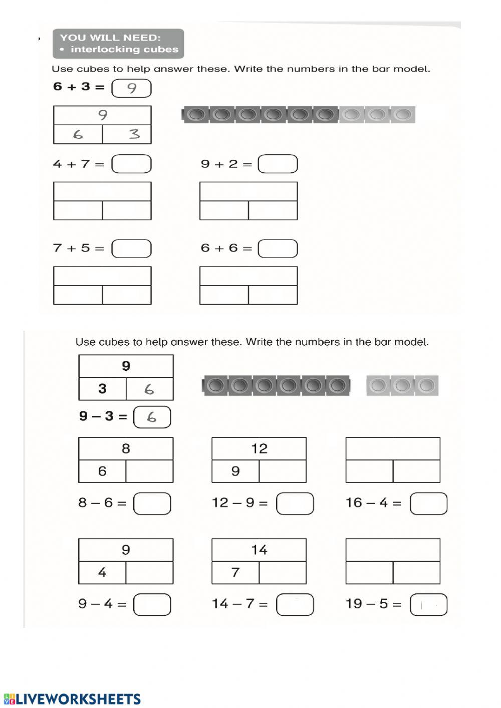 Addition-subtraction through bar model