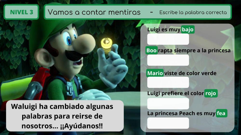 Jugamos con Luigi - comprensión lectora básica