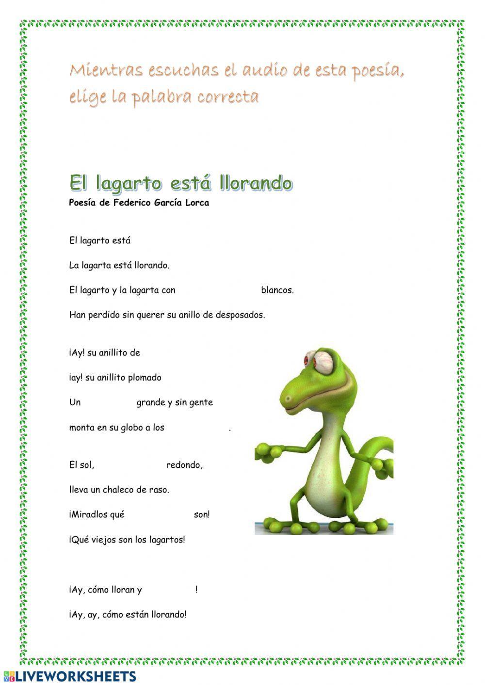 Comprensión oral de una poesía Comprensión oral de una poesía