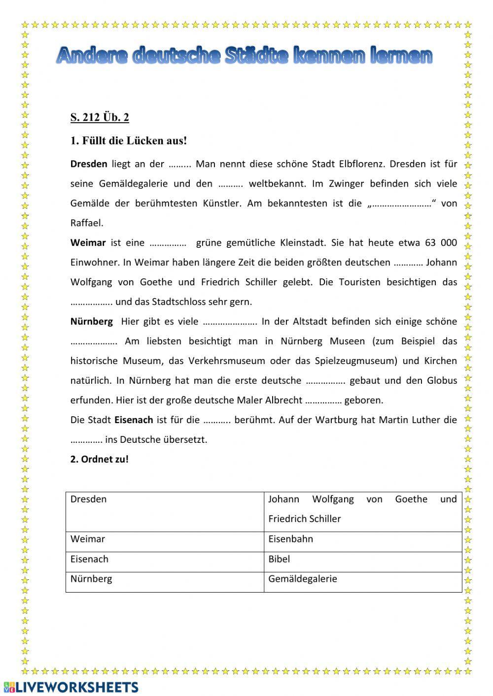 Andere deutsche Städte kennen lernen