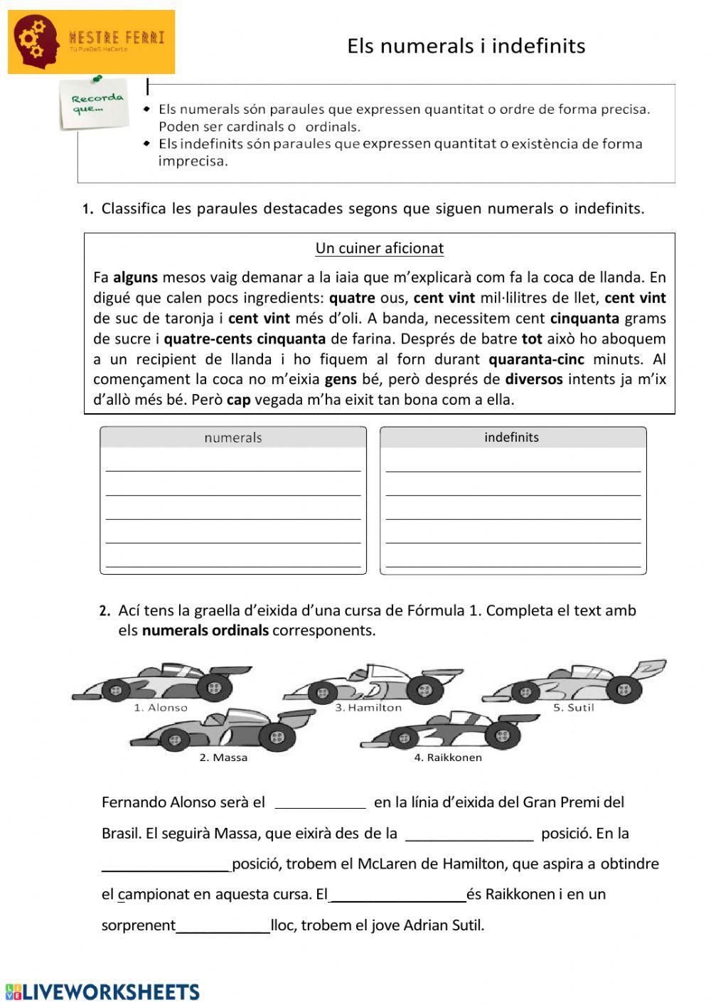 Determinantes numerales Determinantes numerales