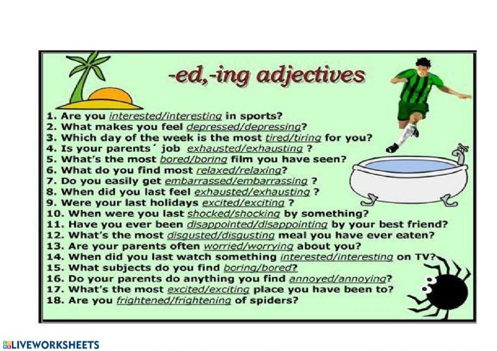 Grammar rule - Adjectives with -ed and - ing