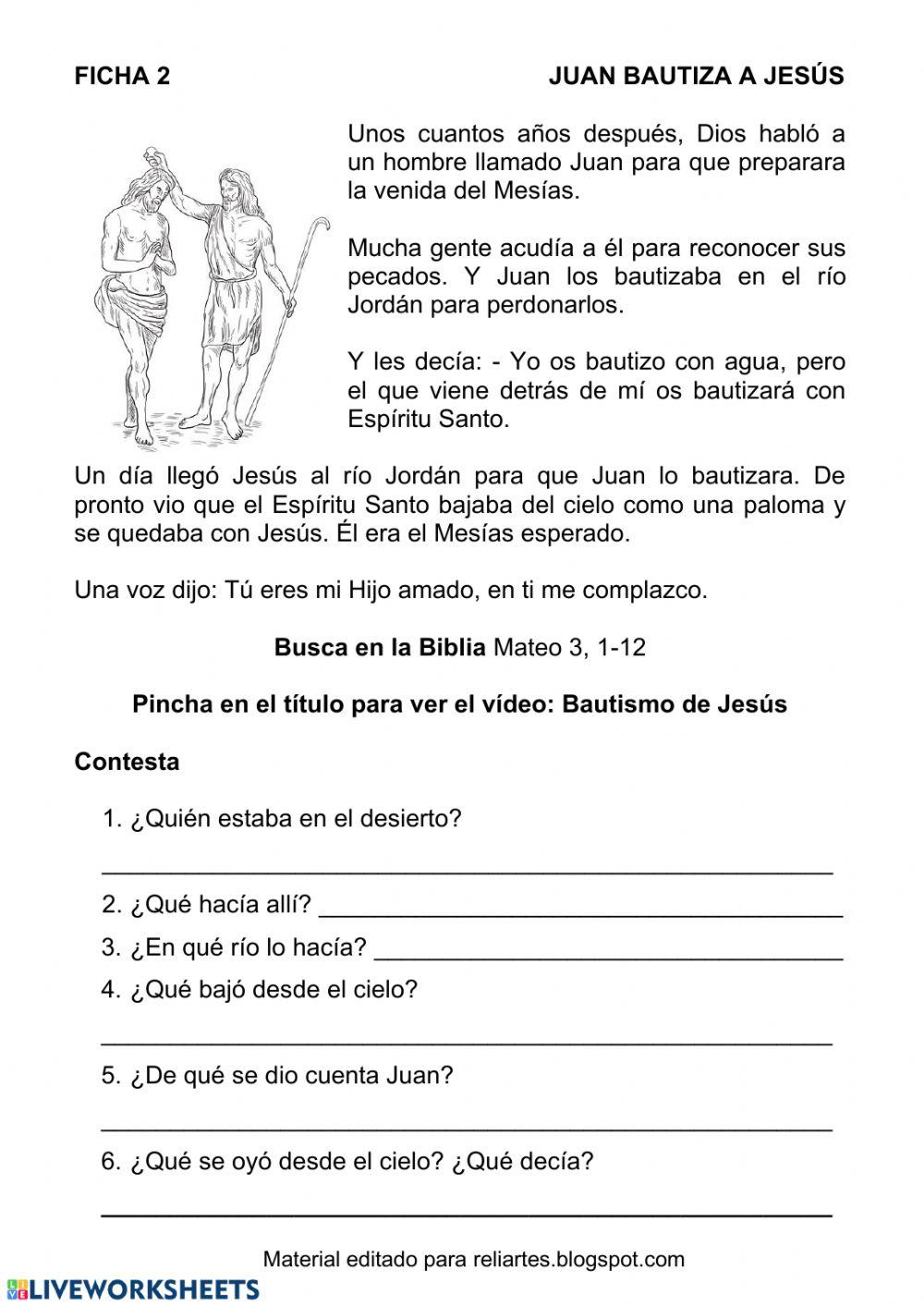 Nuevo Testamento: 2. Bautismo de Jesús
