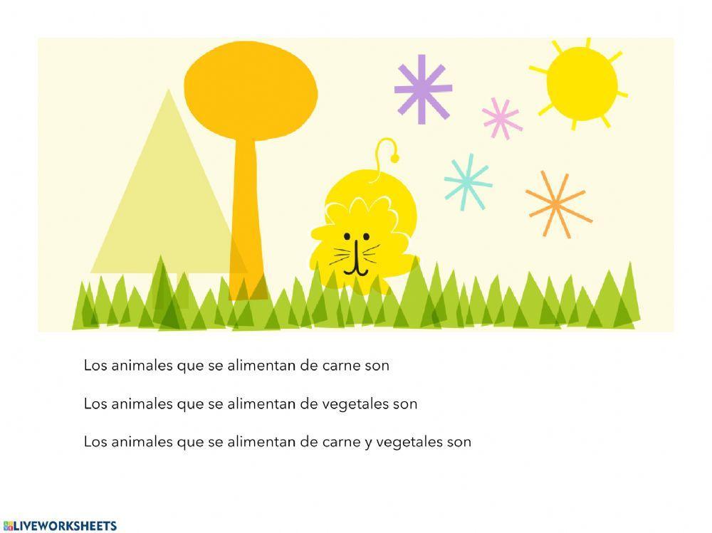 ANIMALES carnívoros, hervíboros y omnívoros