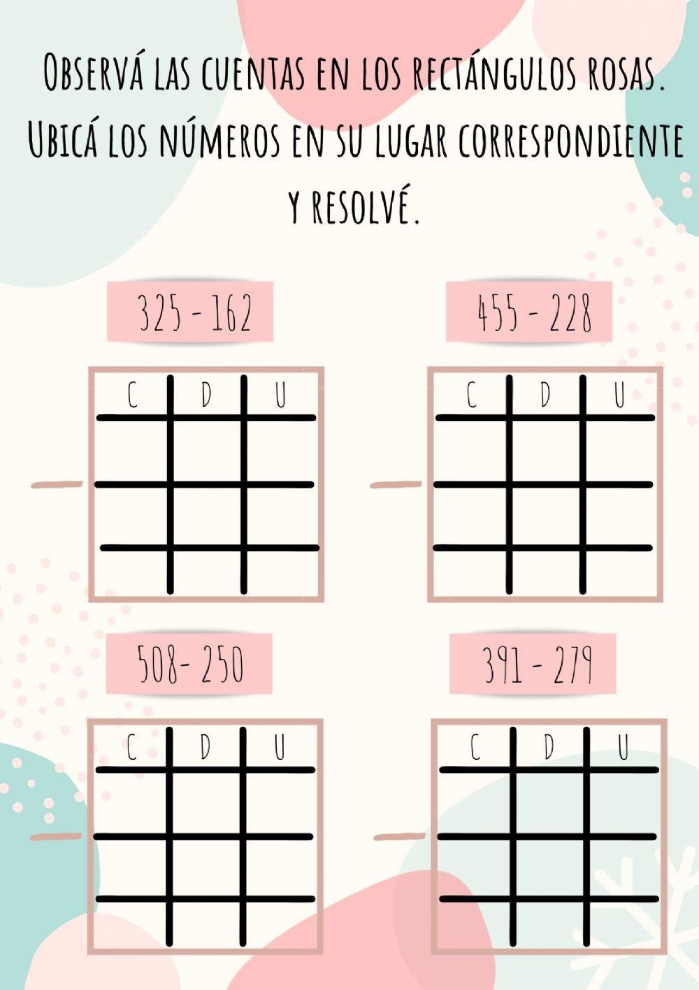 Restas con dificultad