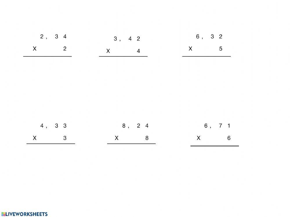 Multiplicaciones con decimales
