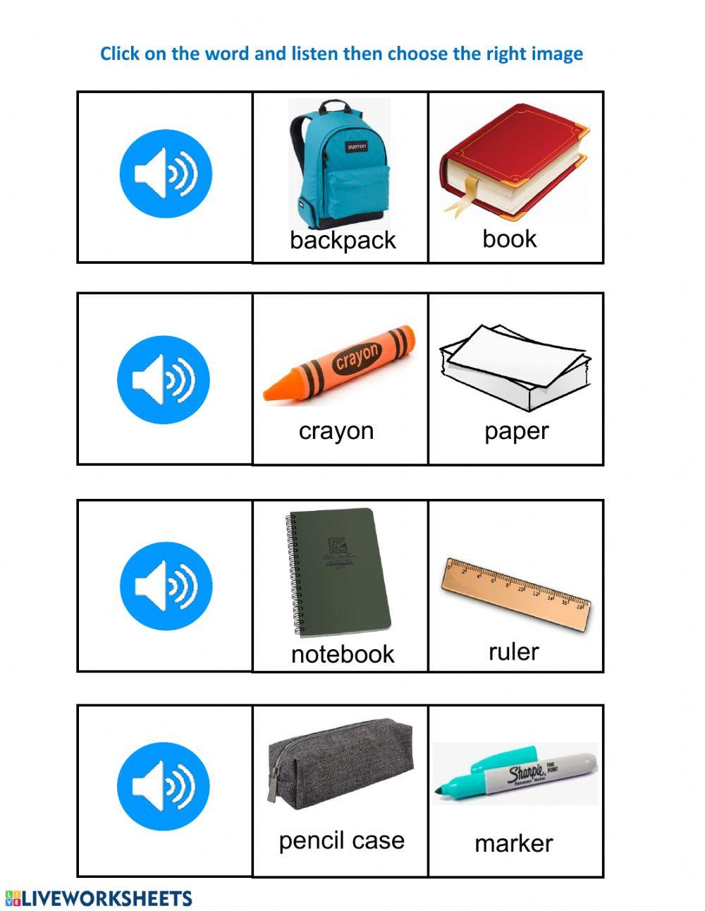 School supplies Pract 2
