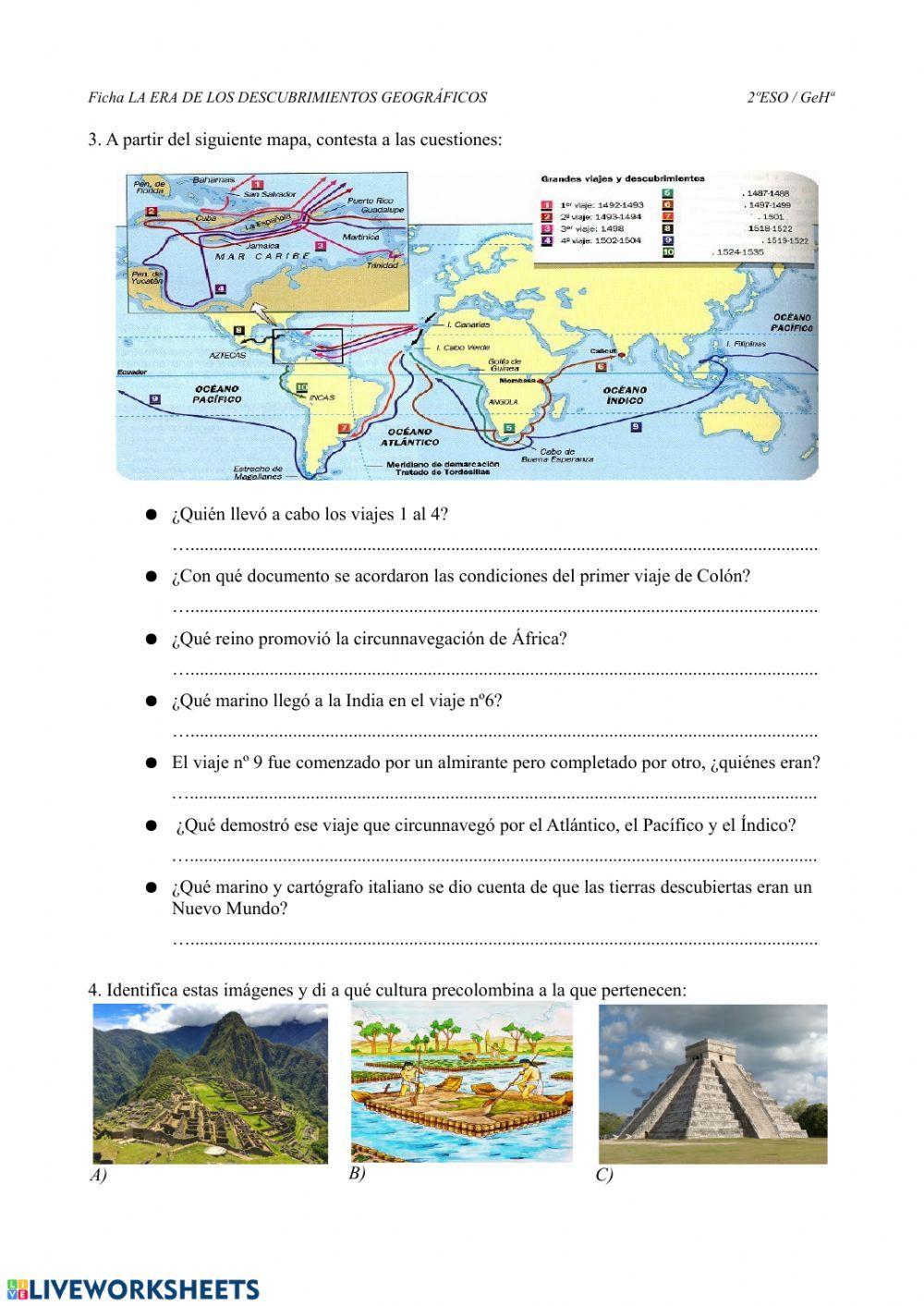 Los descubrimientos geográficos (refuerzo 1)