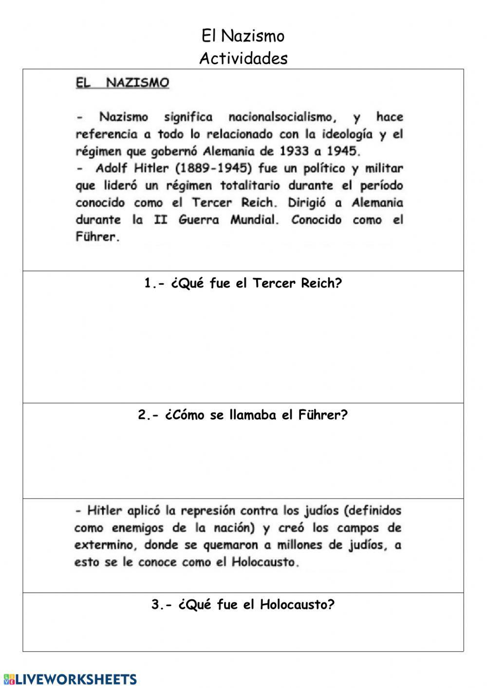 Actividad El nazismo adaptada
