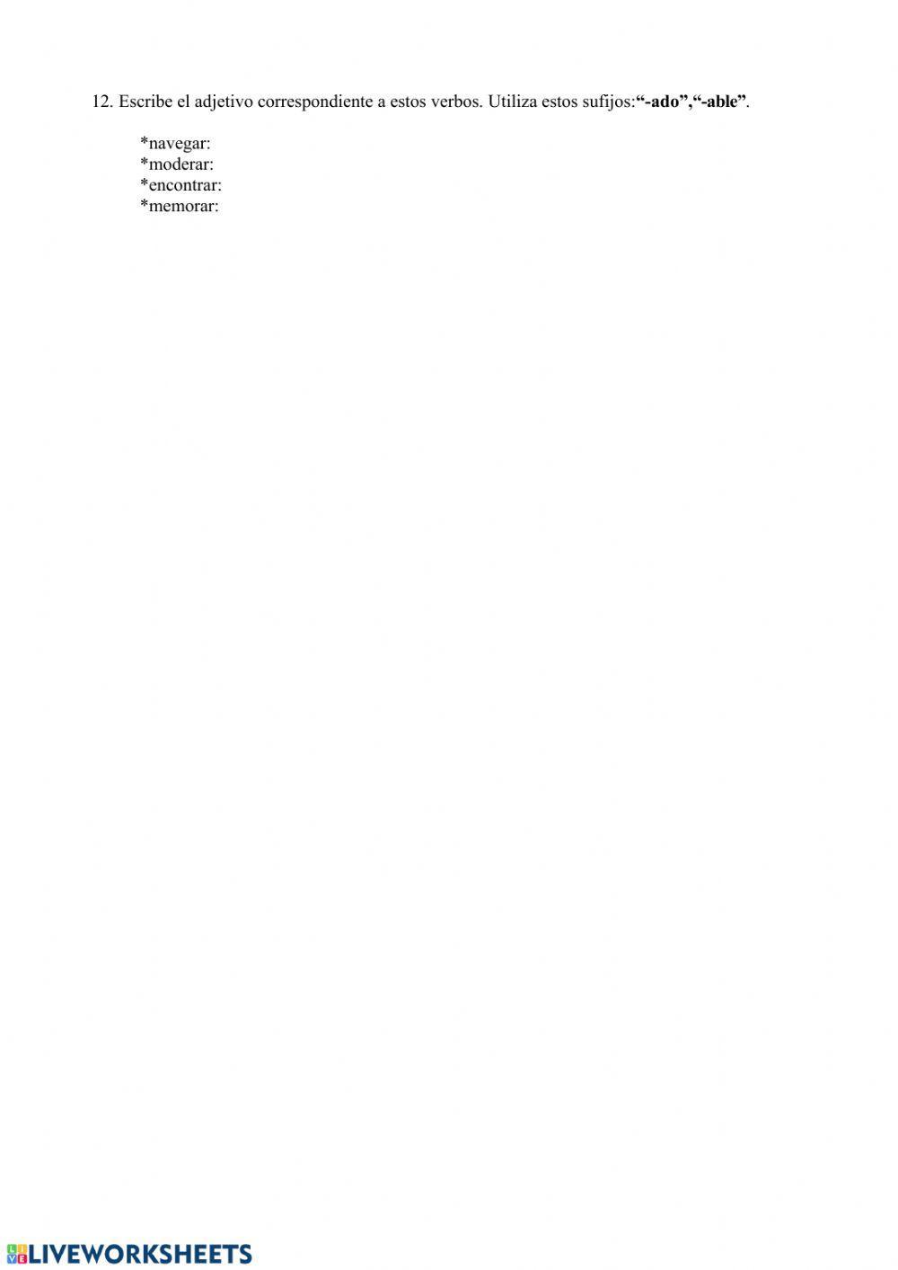 Adjetivos y sustantivos