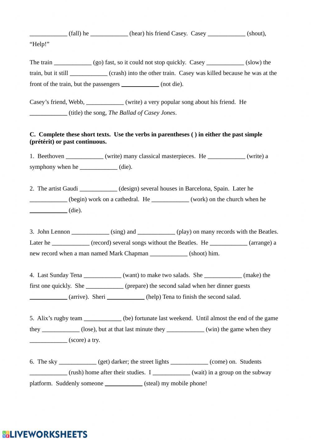 Past Simple and Past Continuous